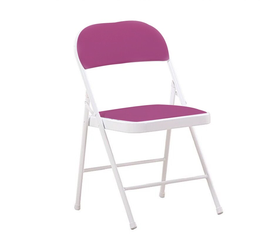 Silla plegable portátil de ciervos blancos, silla de metal rosa para  eventos sin brazos, silla ergonómica acolchada para eventos, portátil para